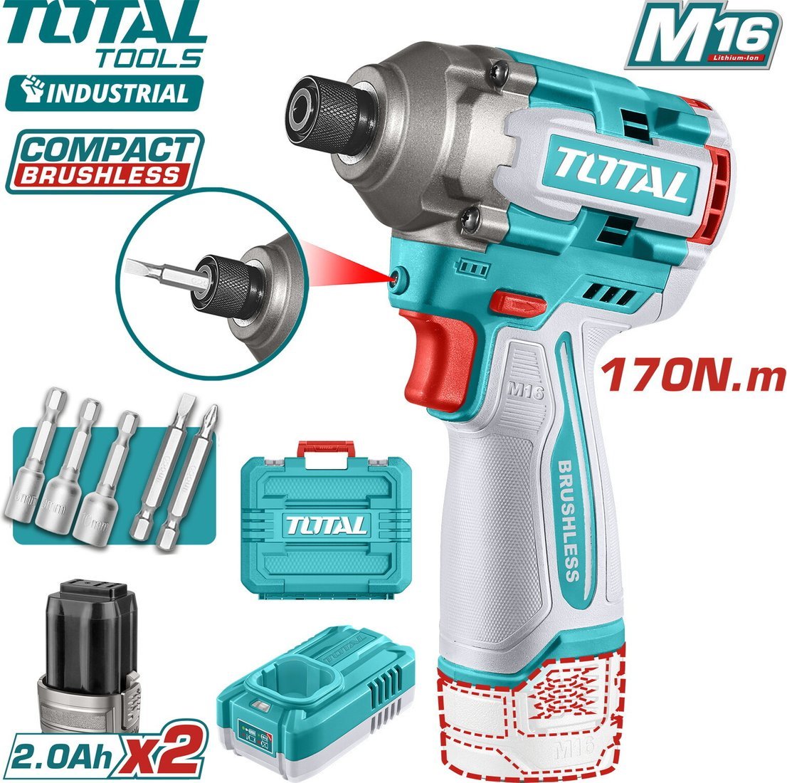 Винтоверт Total TIRLI16178 (с 2-мя АКБ, кейс)