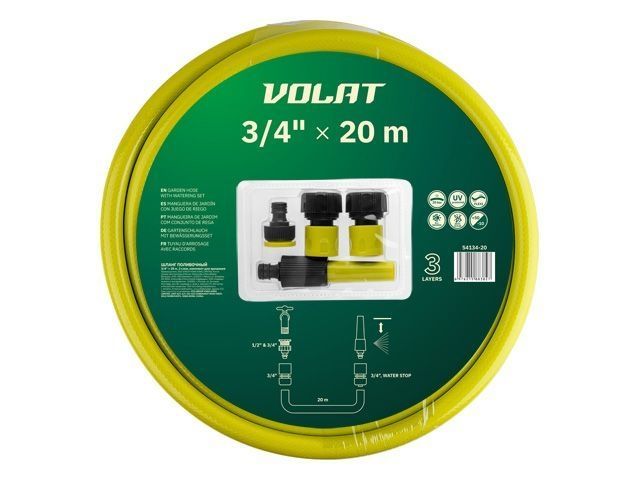 Шланг поливочный 3/4" 20м с компл. для орошения ВОЛАТ 54134-20
