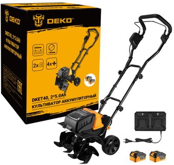 Мотокультиватор аккумуляторный Deko DKET40 085-2023 (с 2-мя АКБ)