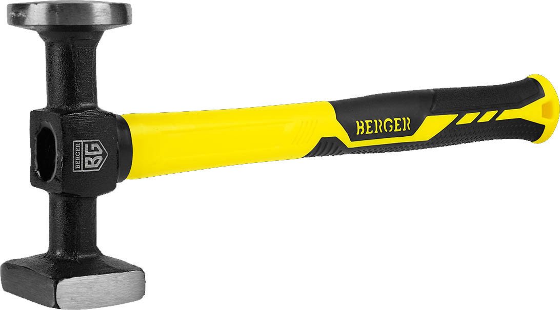 Молоток Berger Рихтовочный кованый 540г BG1521 (фиберглассовая рукоятка)