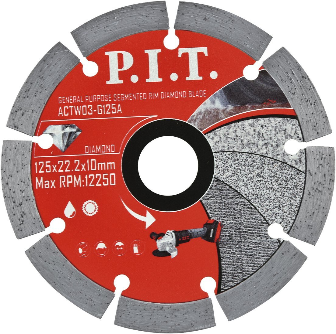 Отрезной диск алмазный P.I.T. ACTW03-G125A