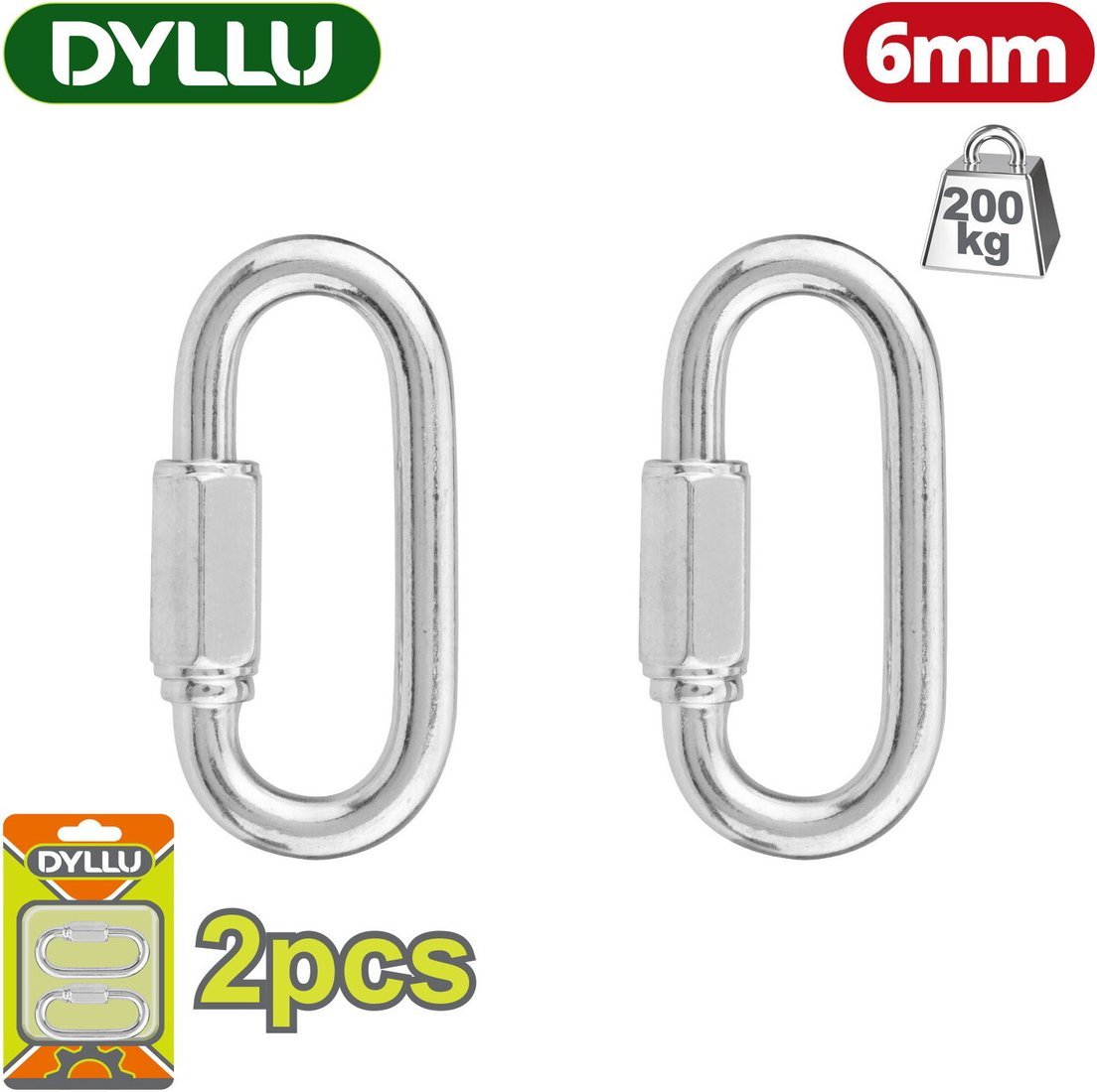 Карабин туристический Dyllu DTQL1K01 (2 шт)