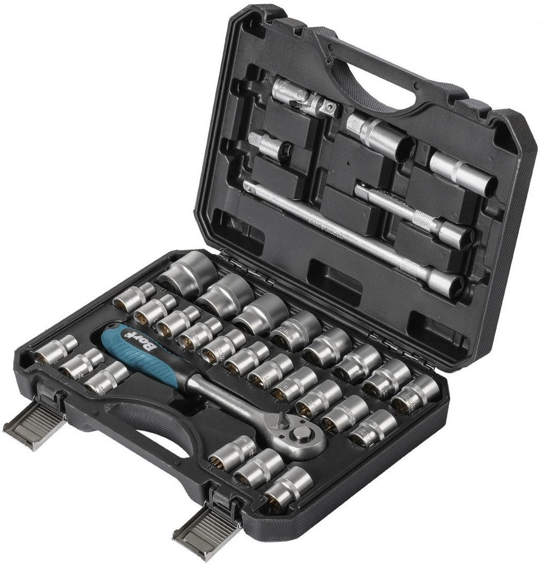 Набор трещотка с головками Bort BTK-33 (33 предмета)