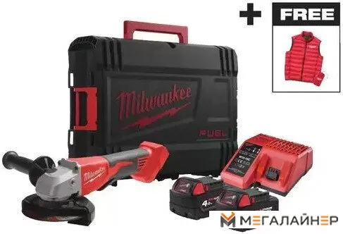 Угловая шлифмашина Milwaukee BLSAG125XPDMC-402X 4933499460 (с 2-мя АКБ, кейс) купить в Минске с доставкой
