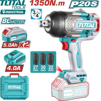 Гайковерт Total TIWLI20135 (с 2-мя АКБ, кейс)
