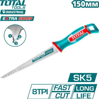 Ножовка для гипсокартона Total THWBSW1508