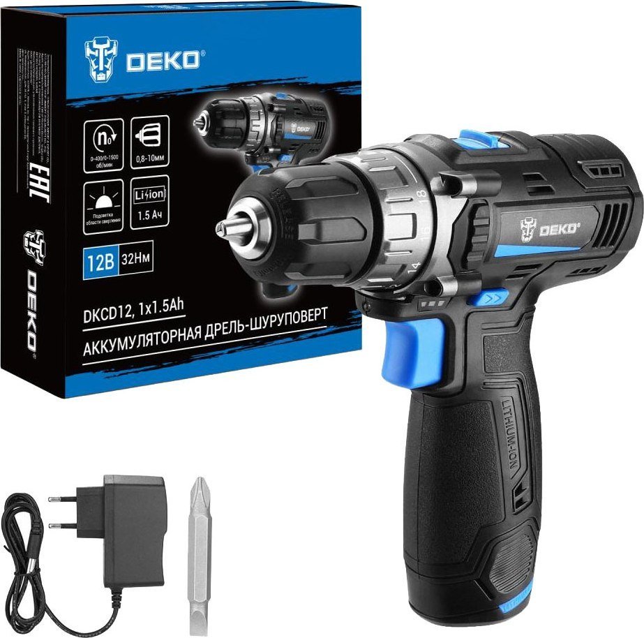 Дрель-шуруповерт Deko DKCD12 083-1121 (с 1-им АКБ)