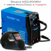 Сварочный полуавтомат Solaris MIG-200EM + маска Хамелеон в подарок