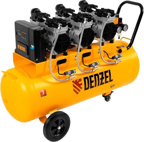 Компрессор безмасляный, малошумный DENZEL DLS 2250/100, 2250 Вт, 3x750, 100 л, 410 л/мин блок управления