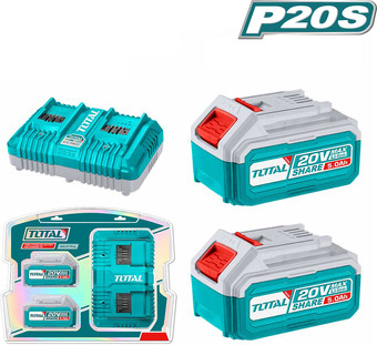 Аккумулятор с зарядным устройством Total TFBCPK2425 (20В/5 Ач + 20В)