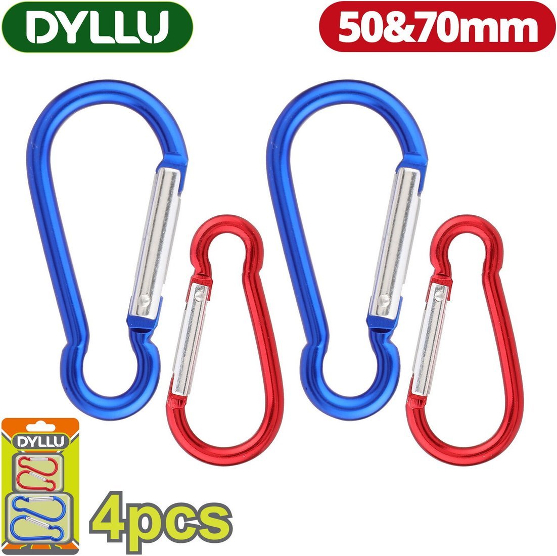 Карабин туристический Dyllu DTQL2K01 (4 шт)