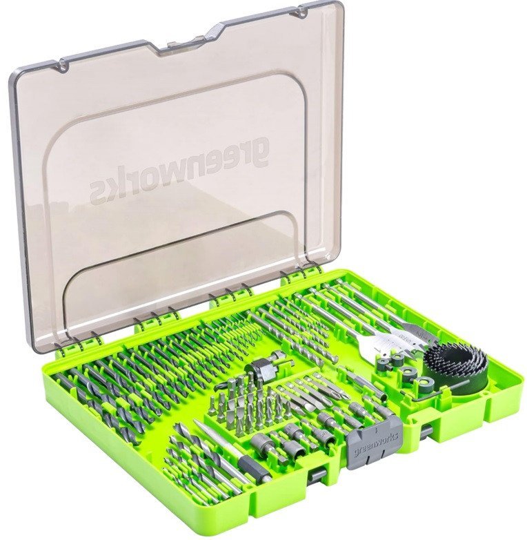 Набор бит свёрл и коронок Greenworks в кейсе, 90 предметов