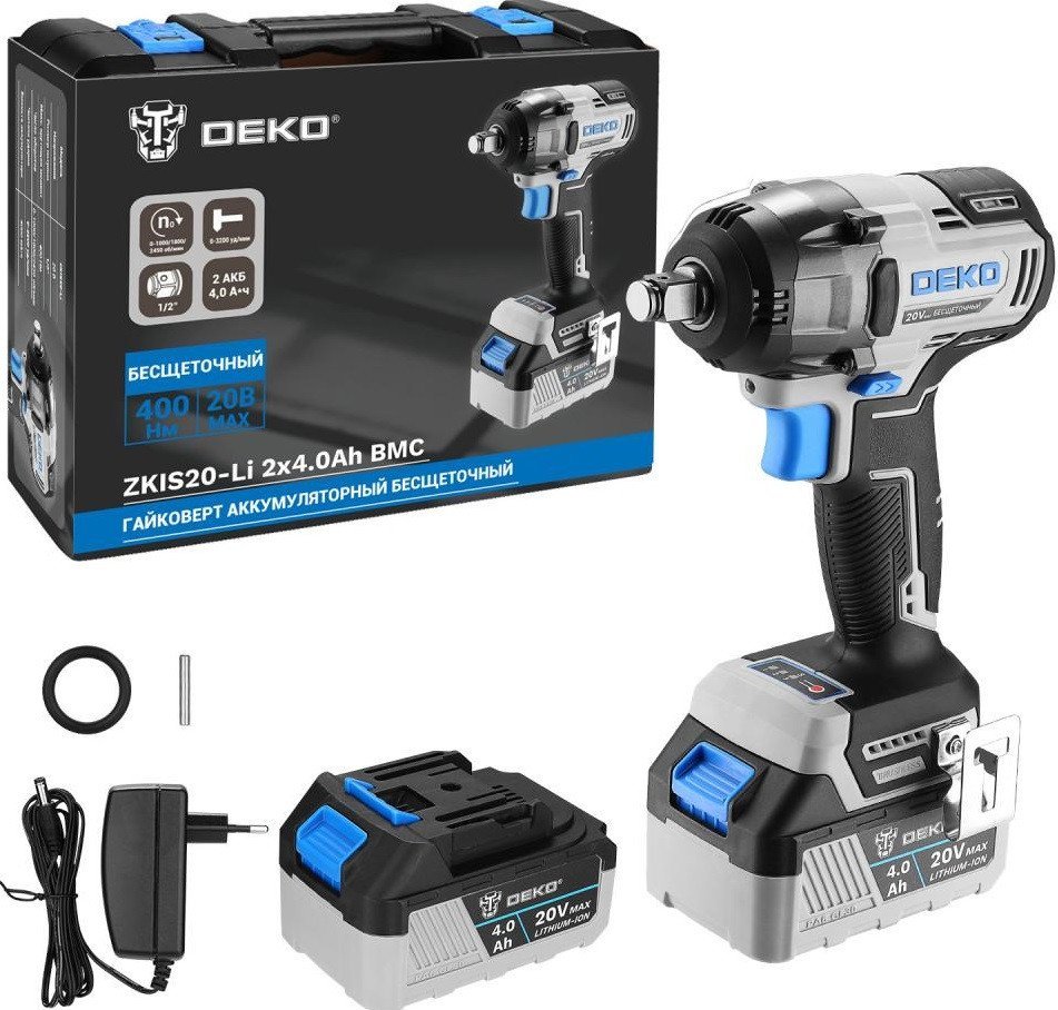 Гайковерт Deko ZKIS20-Li 084-1047 (с 2-мя АКБ, кейс)