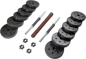 Набор гантелей с соединительным грифом Ametist композитные 20 кг