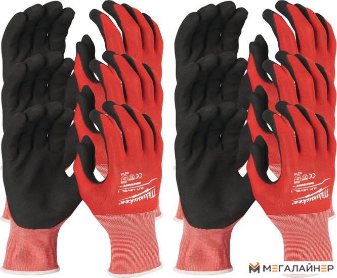 Перчатки хозяйственные Milwaukee Cut level 1/A 11/XLL 12 пар 4932471617