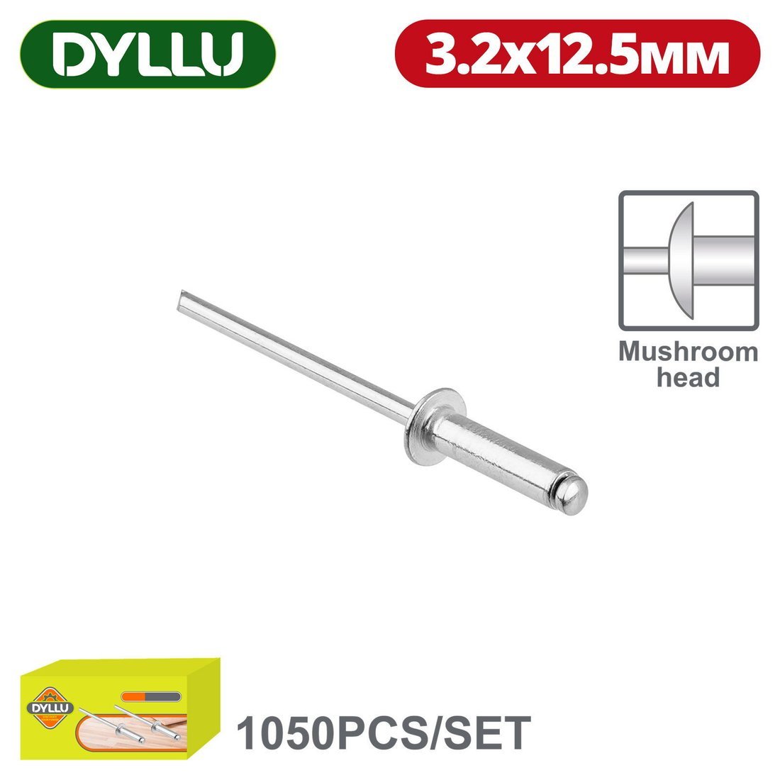 Заклепка вытяжная Dyllu DTREY513 (1050 шт)