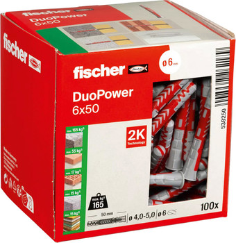 Дюбель универсальный Fischer DuoPower 6 x 50 538250 (100 шт)