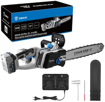 Аккумуляторная пила Deko DKCHS 40 PRO 083-2002 (с 2-мя АКБ)