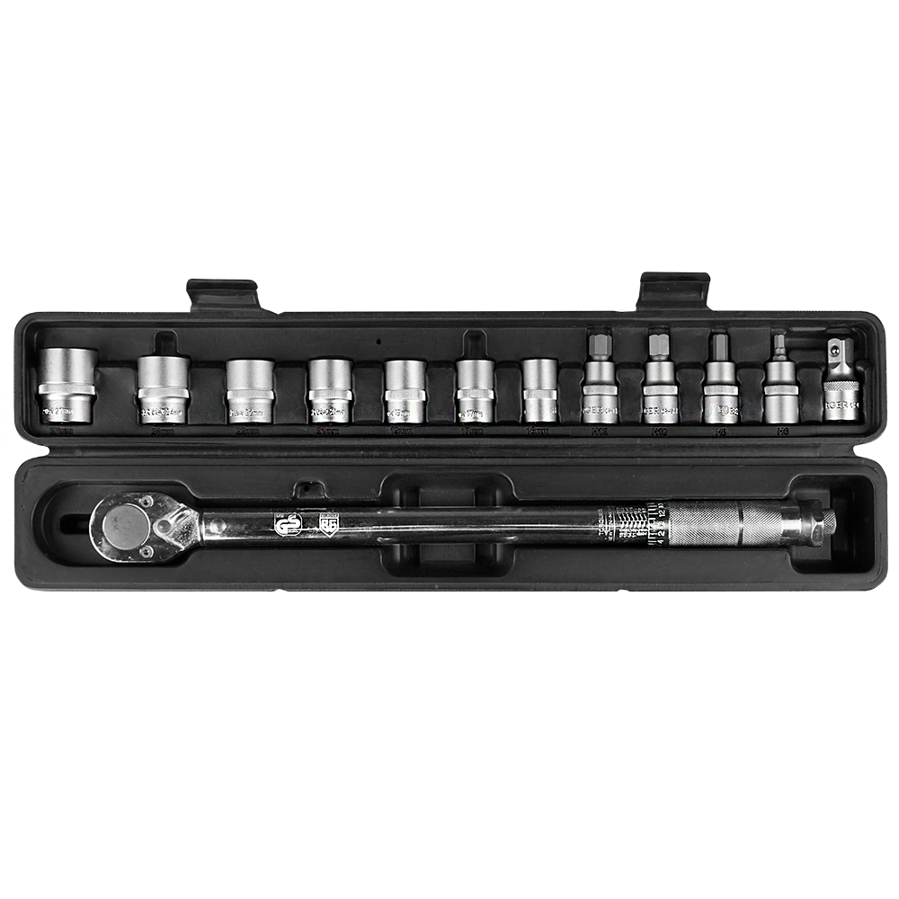 Ключ динамометрический с набором головок BERGER BG-13STW/BG2370 ( 1/2", 28-210 Нм)