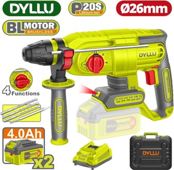 Перфоратор Dyllu DTLM1B262 (с 2-мя АКБ, кейс)