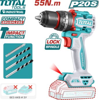 Ударная дрель-шуруповерт Total TIDLI205581 (без АКБ)