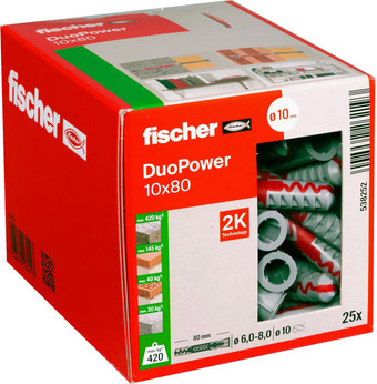 Дюбель универсальный Fischer DuoPower 10 x 80 538252 (25 шт)