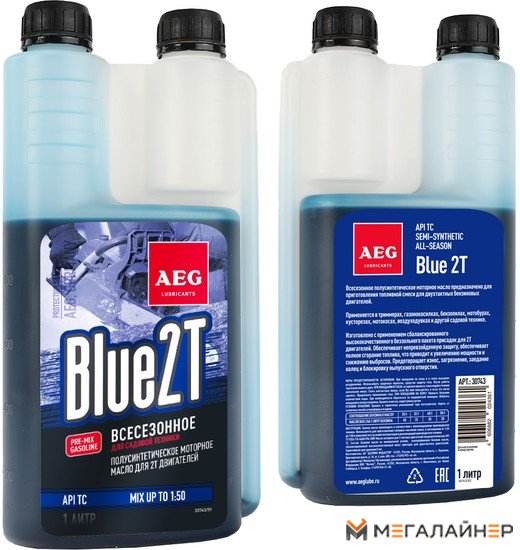 Моторное масло AEG Lubricants API TC Semi Synthetic Дозатор 1л