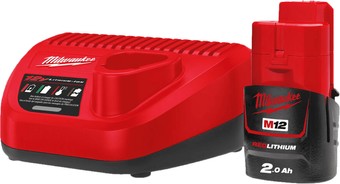 Аккумулятор с зарядным устройством Milwaukee M12 M12NRG-201 4933451900 (12В/2 Ач + 12В)