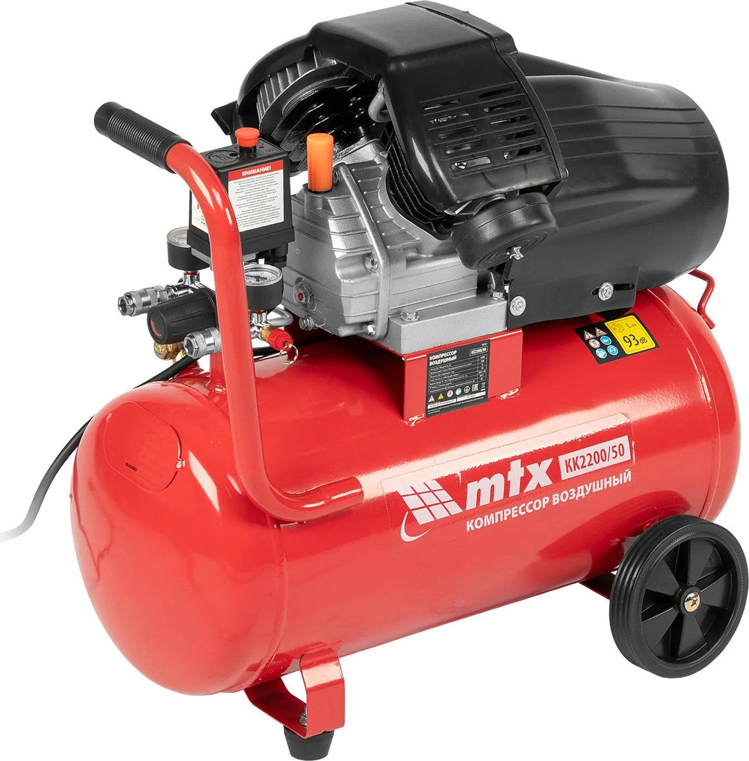 Компрессор воздушный КК-2200/50, 2,2 кВт, 350 л/мин, 50 л, прямой привод, масляный MTX 58024