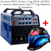 Aurora INTER TIG 200 AC/DC PULSE Mosfet + подарок маска Aurora Sun-7 Tig Master