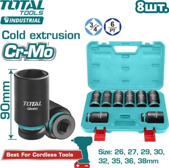 Набор головок слесарных Total THKISD34082L