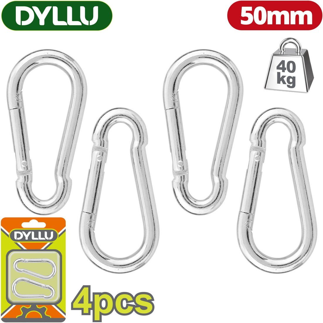 Карабин туристический Dyllu DTQL2K02 (4 шт)