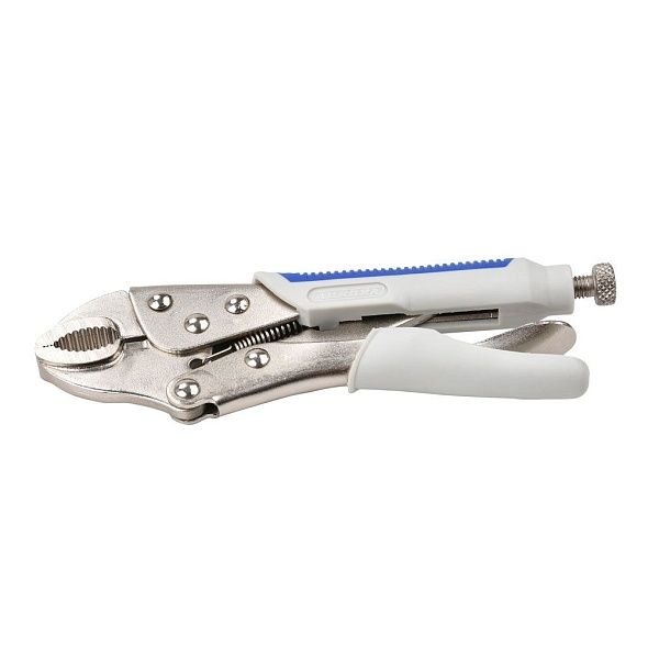 Ручной зажим Аврора с полукруглыми губками и фиксатором 185мм