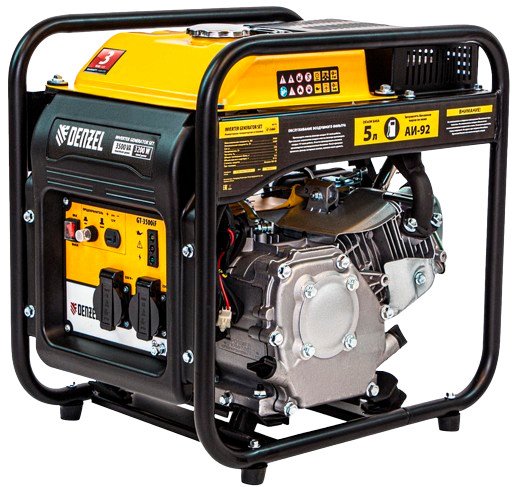 Инверторный генератор DENZEL GT-3500iF, 3.5 кВт, 230 В, бак 5 л, ручной старт