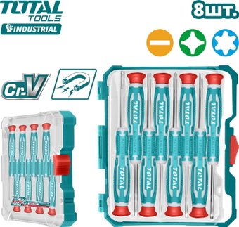 Набор отверток прецизионных Total THT250826 (8 предметов)