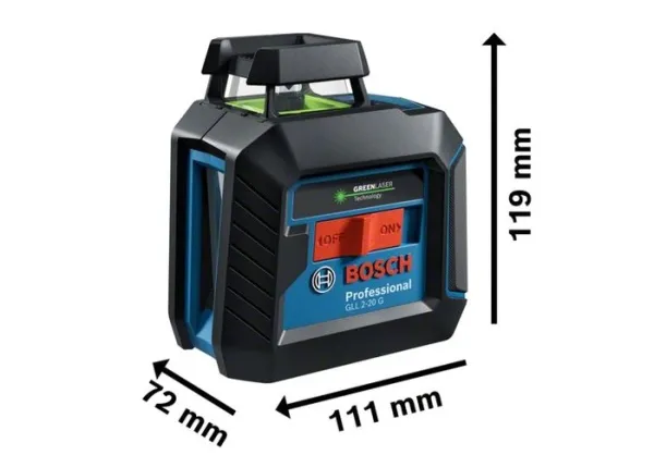 Купить Лазерный нивелир Bosch GLL 2-20 G Professional 0601065001 (сумка, штатив, 4xAA) в Минске с доставкой