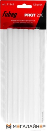 Клеевые стержни Fubag PRGT 200 (12 шт, прозрачный) купить в Минске с доставкой
