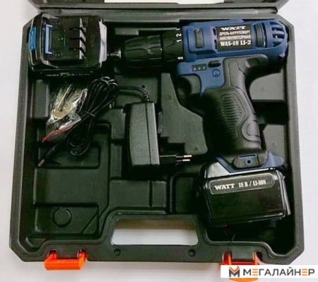 Дрель-шуруповерт WATT WAS-18 Li-2 101803112 (с кейсом) купить в Минске с доставкой
