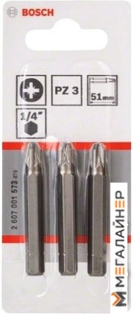 Набор бит Bosch 2607001573 (3 предмета) купить в Минске с доставкой