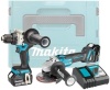 Дрель-шуруповерт Makita DLX2430TJ (DDF486Z + DGA504Z, с 2-мя АКБ, кейс)