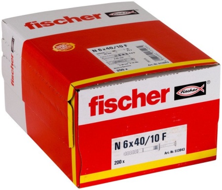 Дюбель-гвоздь Fischer N 6 x 40/10 F 513843 (200 шт) купить в Минске с доставкой