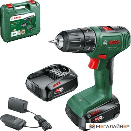Дрель-шуруповерт Bosch EasyDrill 18V-40 06039D8002 (с 2-мя АКБ 1.5 Ah, кейс) купить в Минске с доставкой