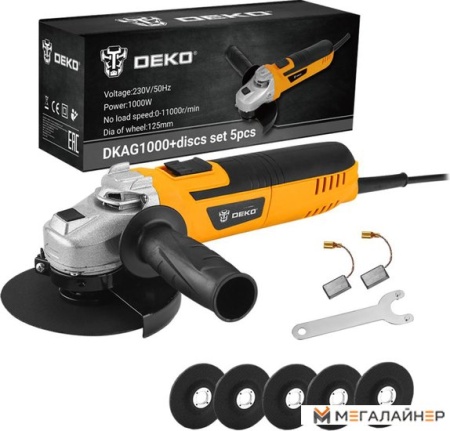 Угловая шлифмашина Deko DKAG1000 SET 063-4290 купить в Минске с доставкой