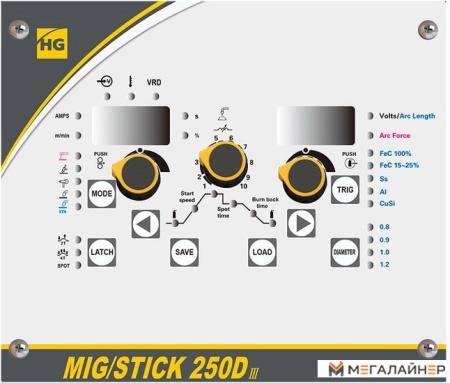 Сварочный инвертор HUGONG Mig/Stick 250D III