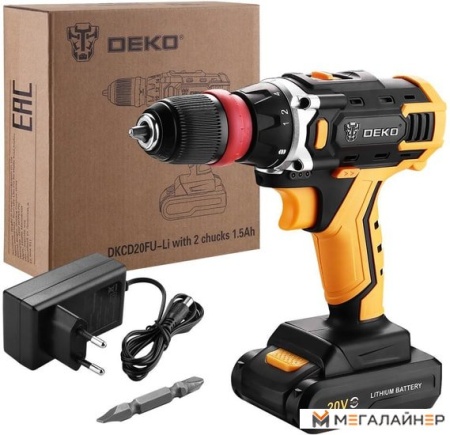 Дрель-шуруповерт Deko DKCD20FU-Li SET 1 063-4176 (с 1-им АКБ) купить в Минске с доставкой