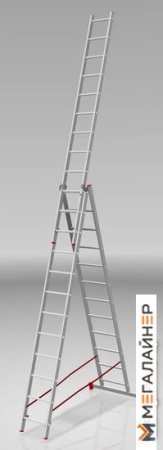 Лестница-стремянка Новая высота NV 223 алюминиевая трёхсекционная 3x12 ступеней купить в Минске с доставкой
