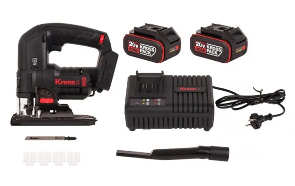 Лобзик аккумуляторный бесщеточный Kress KUE26 20В, 4ач х 2, ЗУ 6А, кейс купить в Минске с доставкой