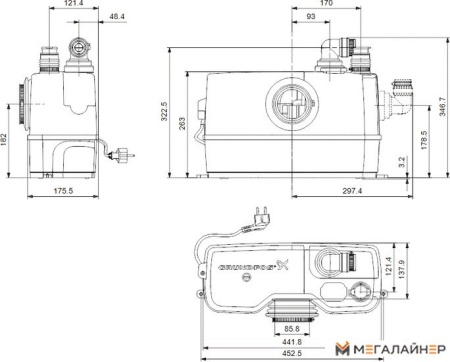 Канализационная установка Grundfos Sololift2 WC-1 купить в Минске с доставкой