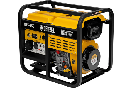 Купить Генератор дизельный DENZEL DES-55E, 5,5 кВт, 230 В, 11 л, электростартер в Минске с доставкой по РБ