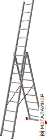 Лестница-стремянка Новая высота алюминиевая трёхсекционная 3x9 (1230309) купить в Минске с доставкой